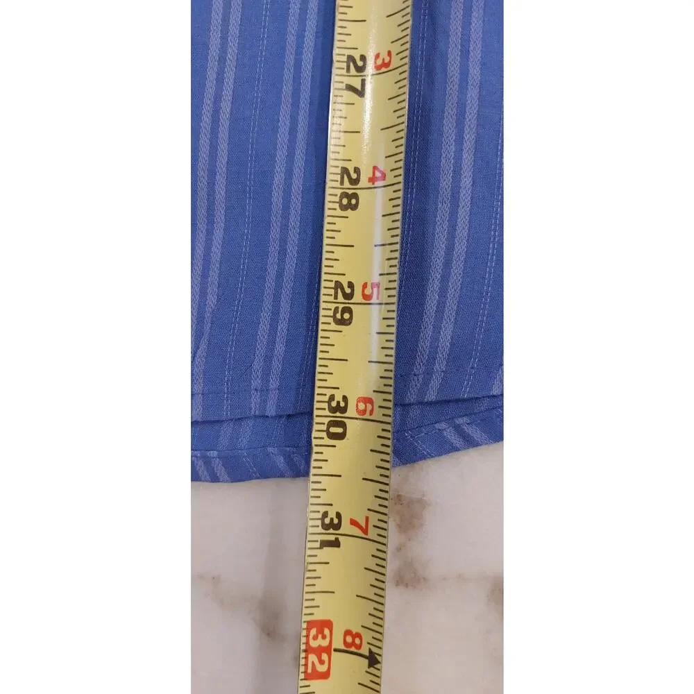 Wrangler Pearl Snap Shirt Mens Size L Blue Striped with‎ Pockets Cowboy